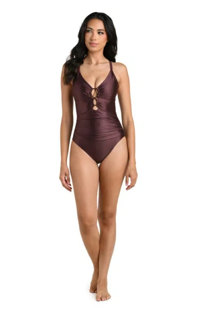 La Blanca Women's Earth Goddess Lace-up One-piece Swimsuit In Multi