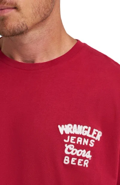Wrangler X Coors® Embroidered Logo T-shirt In Red