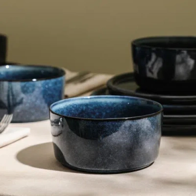 Stone Lain Eden Stoneware 24-piece Dinnerware Set In Blue