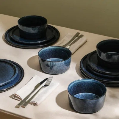 Stone Lain Eden Stoneware 24-piece Dinnerware Set In Blue