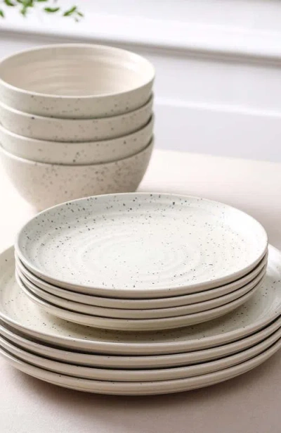 Stone Lain Dua Stoneware 12-piece Dinnerware Set In White
