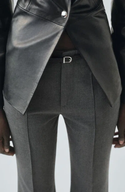 Mango Women's Belt Straight-fit Pants In Gray