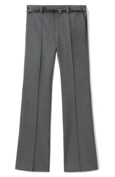 Mango Women's Belt Straight-fit Pants In Gray