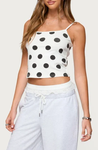 Edikted Lynne Polka Dot Cotton Camisole In White