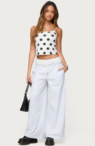 Edikted Lynne Polka Dot Cotton Camisole In White