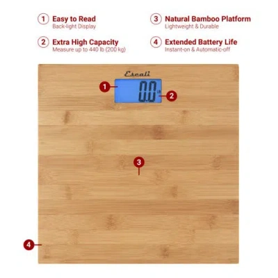 Escali Bamboo Bathroom Scale In Brown