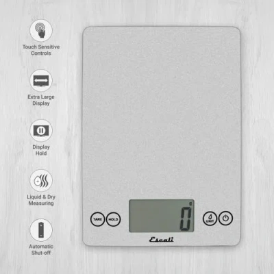 Escali Arti Glass Digital Food Scale In Silver