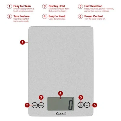 Escali Arti Glass Digital Food Scale In Silver