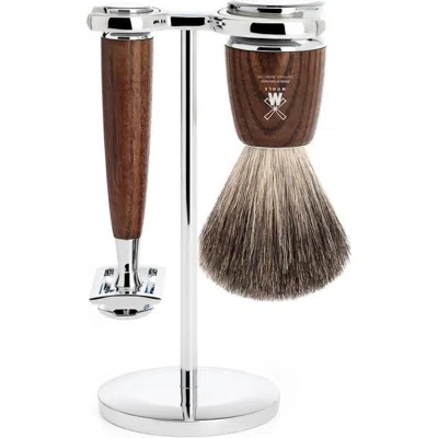 Mühle Rytmo Steamed Ash 3-piece Pure Badger & Safety Razor Shaving Set
