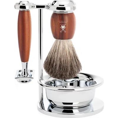 Mühle Vivo Plumwood 4-piece Pure Badger & Safety Razor Shaving Set