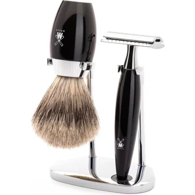 Mühle Kosmo Black 3-piece Fine Badger & Safety Razor Shaving Set In Black