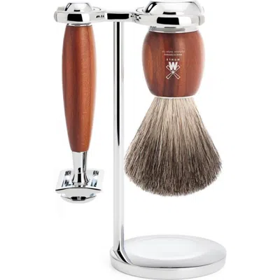 Mühle Vivo Plumwood 3-piece Pure Badger Safety Razor Shaving Set
