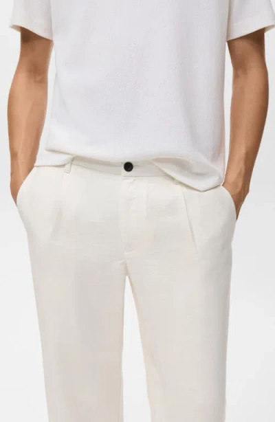 Mango Men's Straight-fit Pleated Pants In Neutral
