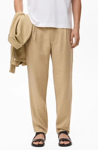Mango Men's Straight-fit Pleated Pants In Brown