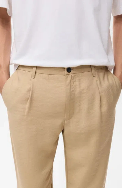 Mango Men's Straight-fit Pleated Pants In Brown