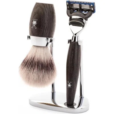 Mühle Kosmo Bog Oak 3-piece Silvertip Fiber & Fusion Shaving Set