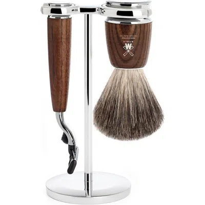Mühle Rytmo Steamed Ash 3-piece Pure Badger & Mach-3 Shaving Set