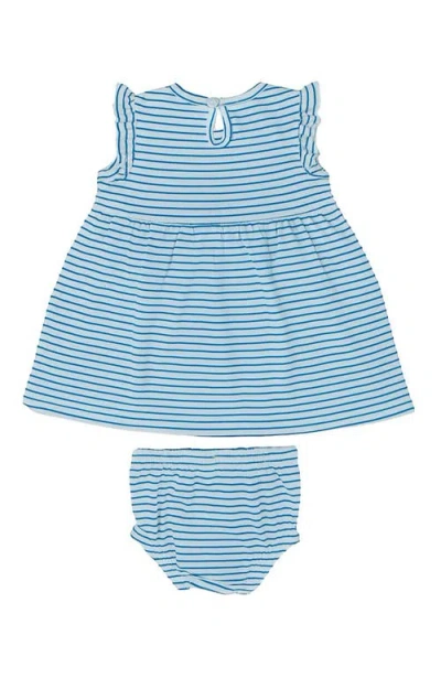Lilly + Sid Organic Cotton Stripe Print T-shirt And Short Set In Multi