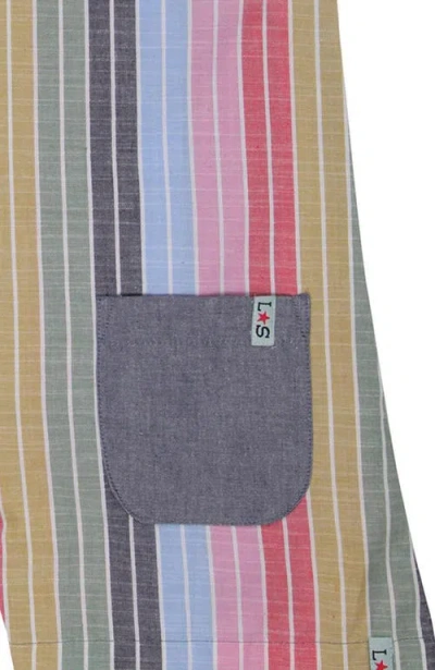 Lilly + Sid Organic Cotton Rainbow Stripe Print Jumpsuit In Multi