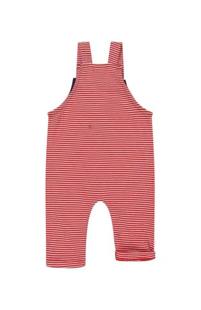 Lilly + Sid Organic Cotton Stripe Print Dungarees Jumpsuit In Animal Print