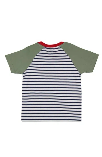 Lilly + Sid Organic Cotton Sid On Plane Applique T-shirt In Multi