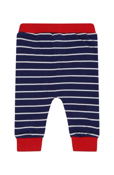 Lilly + Sid Organic Cotton Animal Safari And Stripe Print Leggings In Multi