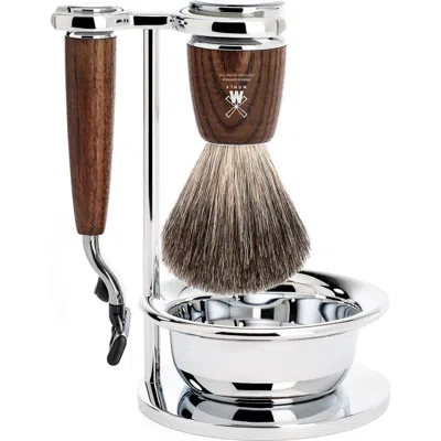 Mühle Rytmo Steamed Ash 4-piece Pure Badger & Mach-3 Shaving Set
