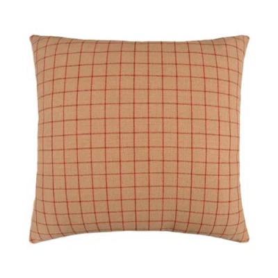 Naki & Ssam Rustic Elegance Brown Throw Pillow With Grid Pattern In Brown