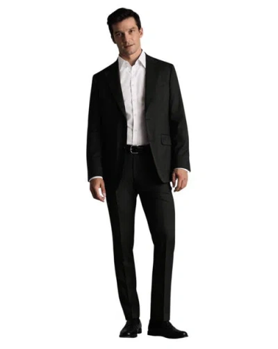 Charles Tyrwhitt Puppytooth Slim Fit Italian Suit Trouser In Black