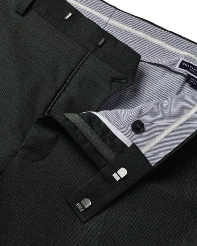 Charles Tyrwhitt Puppytooth Slim Fit Italian Suit Trouser In Black