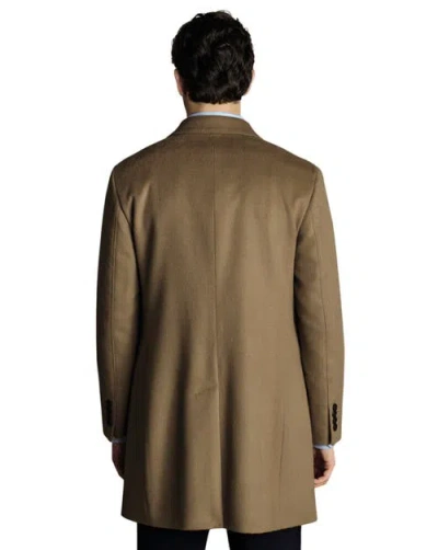Charles Tyrwhitt Wool Overcoat In Brown