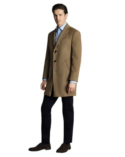 Charles Tyrwhitt Wool Overcoat In Brown