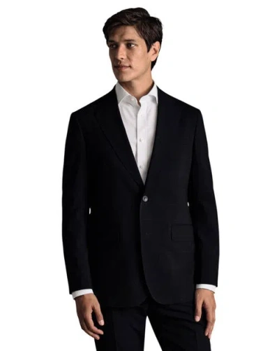 Charles Tyrwhitt Windowpane Slim Fit Jacket In Black