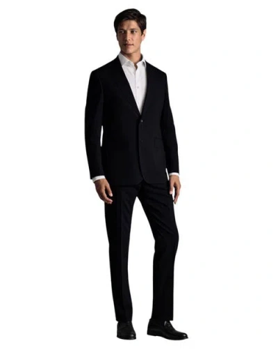 Charles Tyrwhitt Windowpane Slim Fit Jacket In Black