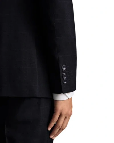 Charles Tyrwhitt Windowpane Slim Fit Jacket In Black