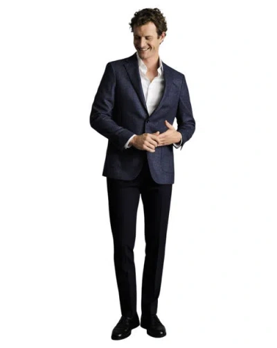 Charles Tyrwhitt Wool Twill Silk Jacket In Blue