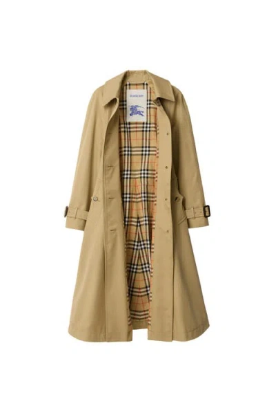 Burberry Long Gabardine Ellingham Fit-and-flare Car Coat In Green