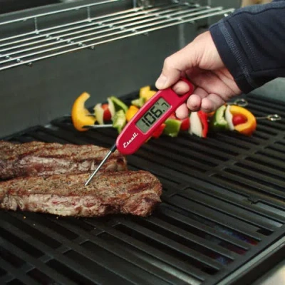 Escali Compact Folding Digital Thermometer In Red