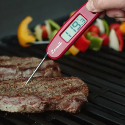 Escali Compact Folding Digital Thermometer In Red