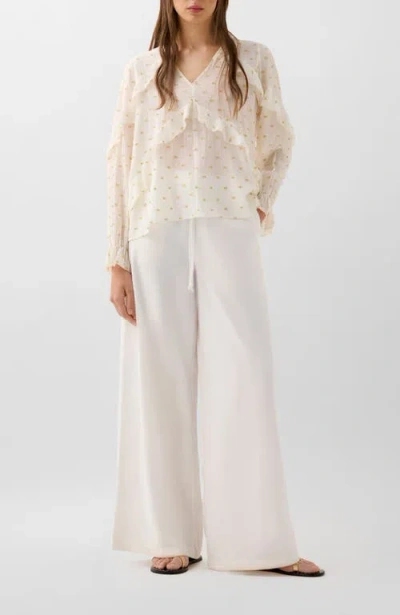 Scalpers Foil Lurex Shirt In White