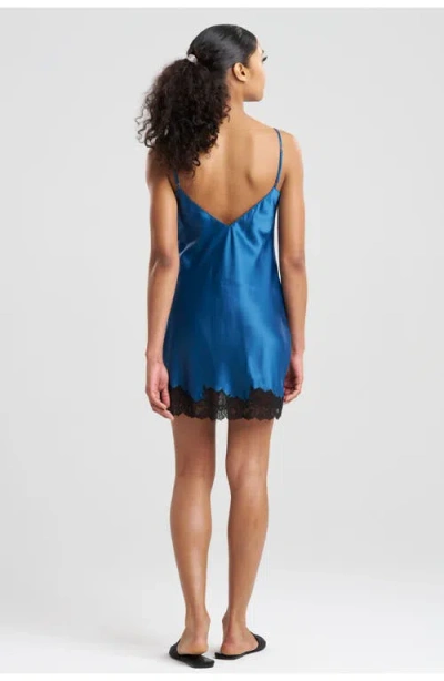 Natori Peony Glamour Midi Chemise In Blue