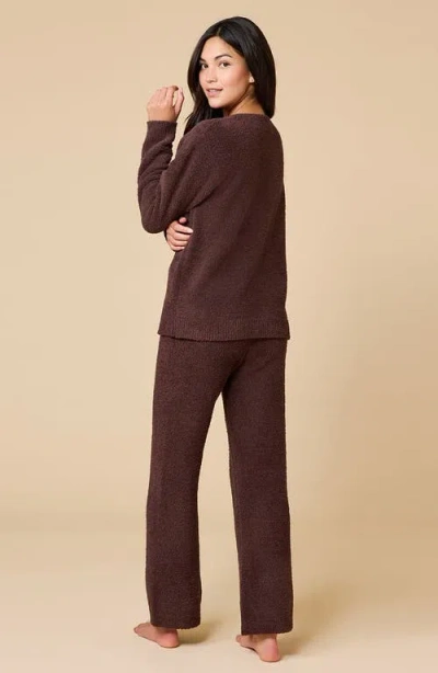 Softies Solid Marshmallow V-neck Lounge Set In Brown