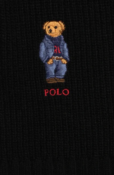 Polo Ralph Lauren Solid Denim Bear Scarf In Black