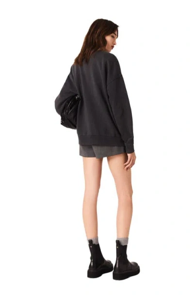 Maje Womens Grey Celine Dion Graphic-print Cotton Sweatshirt In Gray