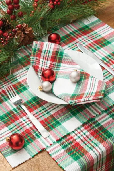 C & F Home C&f Home Carter Christmas Red And Green Plaid Table Runner 13" X 72" In Multi