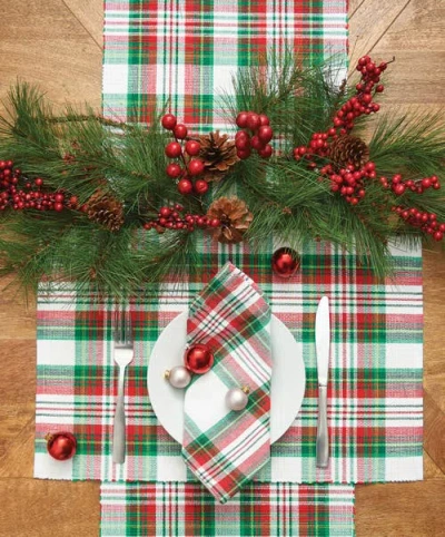 C & F Home C&f Home Carter Christmas Red And Green Plaid Table Runner 13" X 72" In Multi