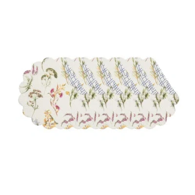 C & F Home C&f Home Genevieve Floral Flowers Botanical Round Cotton Quilted Spring Summer Placemats, Set Of 6,  In Multi