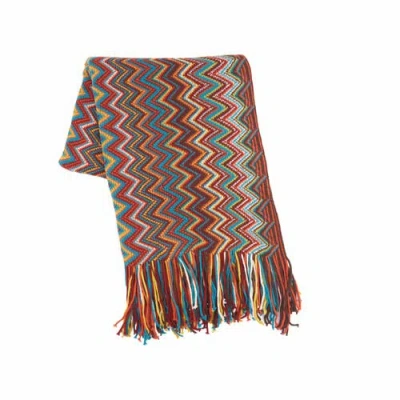 C & F Home C&f Home Zig Zag Accent Throw Blankets In Red