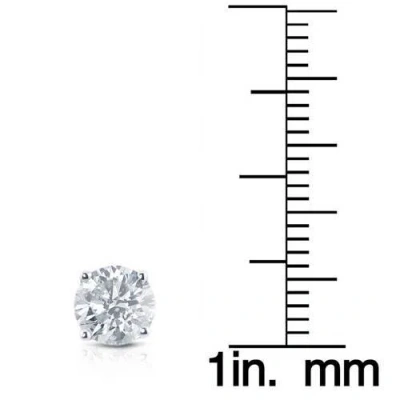 Bliss Diamond 2 Ct Tw Round Lab Grown Diamond Studs 14k Gold With Screw Backs In Silver