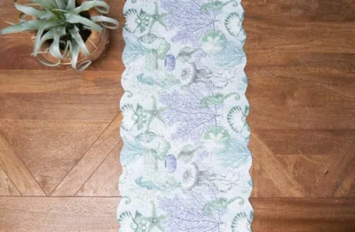 C & F Home C&f Home Shoreline Waters Cotton Table Runner 14" X 51" In Multi